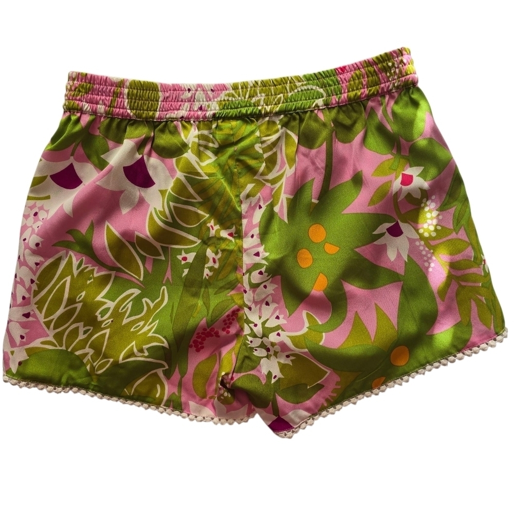 NWT Trina Turk Swim and Spa Tropical Pink and Green Patterned Shorts - Picture 2 of 3